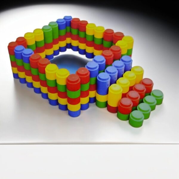 EMZJ Toys Large Puzzle Blocks for Kids Colorful Round Building Set 120 Pieces Plastic Multicolor Jumbo Size