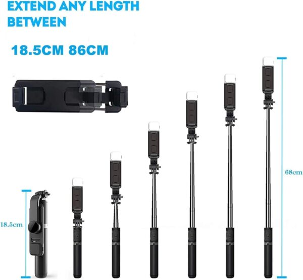 Extendable Bluetooth Selfie Stick Tripod with Remote Control – Mobile Phone Holder for Photography & Videos  Buy Online at Best Price in KSA - Souq is now Amazon.sa Electronics - Image 9
