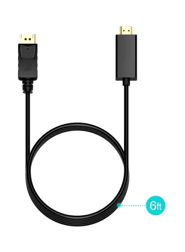 EMZJ DP To HDMI TV Adapter Cable Black 180cm - Image 4