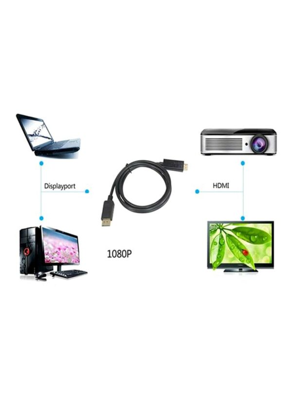 EMZJ DP To HDMI TV Adapter Cable Black 180cm - Image 5