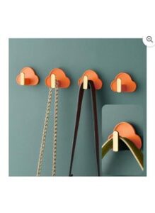 DARIYAH Cloud Shaped Random Color Self Adhesive Wall Hook 4-Pack XQ-038