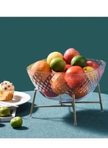EMZJ Luxury  Hot Candy Dried Nuts Melon Seeds Snack Bowl Plate Iron High Footed fruit basket