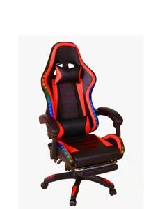 EMZJ RGB LED Gaming Chair Ergonomic OfficeChair Racing Style High-Back Desktop PC Computer GamingChair Adjustable Height SwivelChair with Footrest, Headrest and Lumbar Support