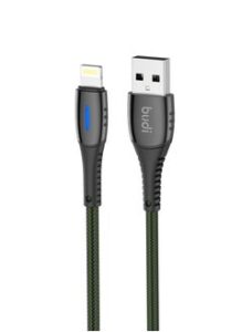 budi Sync Zinc Alloy 2.4A Fast Charge With Breathing LED and Auto Power-Off Lightning Cable for iPhone ipad 1meter 212L