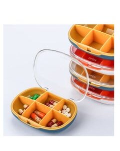 EMZJ 6 Compartments Portable Small Medicine Container Mini Organizer Supplement Pill Box