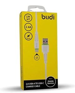 budi Budi M8J150T USB Lightning 1M 2.4A Faster-WHITE