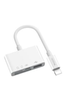 Yesido Yesido GS12 Lightning to USB + TF Micro Sd + Lightning OTG adapter White