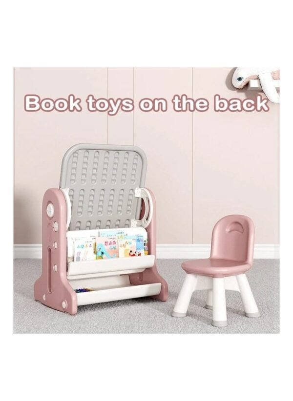 EMZJ Multifunctional 2 in 1 Kids Table or Adjustable Art Writing Board & 1 Chair - Image 9