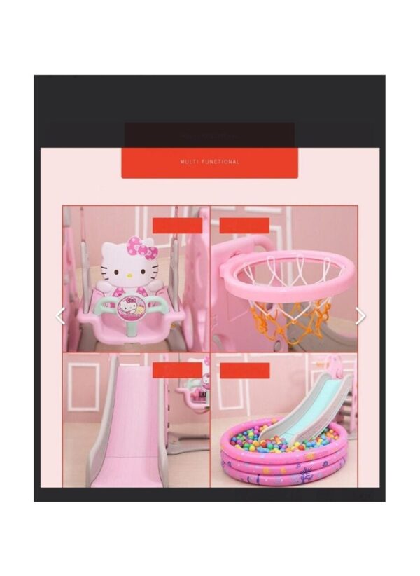 EMZJ Constellation 3 in 1 Indoor Outdoor Kindergarten Kids Toddler Children Fun Swing And Slide with Basketball Hoop With Armrests for 1-6 Years - Image 9