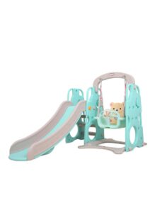 EMZJ Constellation 3 in 1 Indoor Outdoor Kindergarten Kids Toddler Children Fun Swing And Slide with Basketball Hoop With Armrests for 1-6 Years