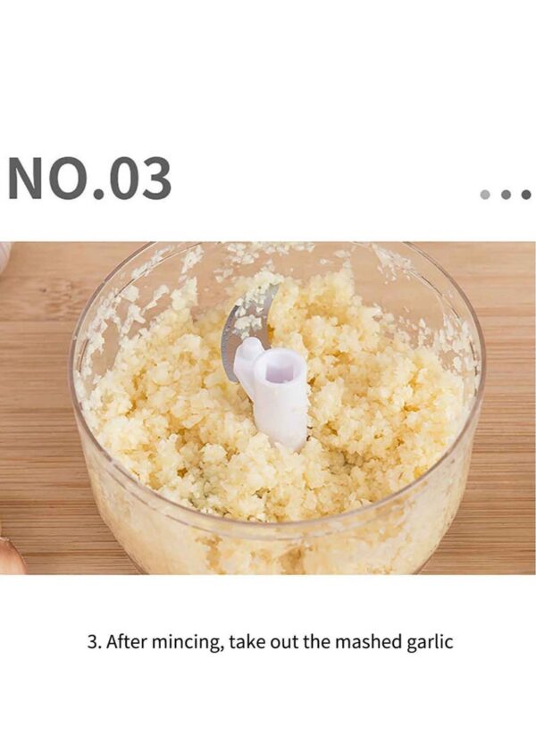 Garlic 3 Sizes Chopper Manual Rotate Vegetable Cutter Slicer Fruit Crusher (350g, 500g, 900g) - Image 3