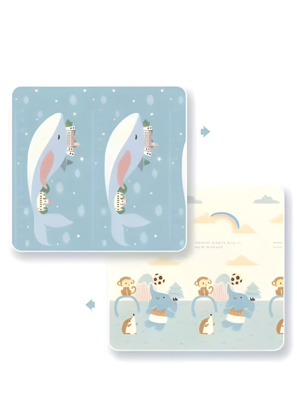 EMZJ 200 x 180 x 1 cm Baby Crawling Play Floor mat Foam Non-Toxic Foldable Reversible Playing Mat - Whale