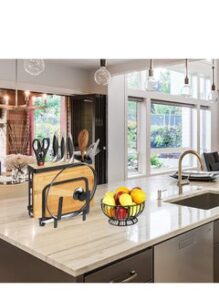 DARIYAH 4 in 1 Kitchen Countertop Storage Organizer  Cutting Board Universal Knife Block Holder (without chopsticks cage)
