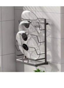 EMZJ 3-Layer Pot Cover Holder Wall Mounted Pot Lid Kitchen Storage Rack J045