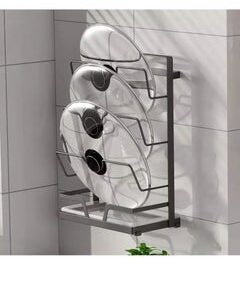 EMZJ 3-Layer Pot Cover Holder Wall Mounted Pot Lid Kitchen Storage Rack J045