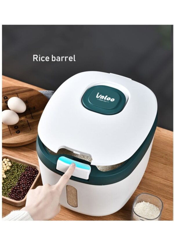 15 Kg Multifunctional Moisture, Insect-proof Rice Container Sealed Household Grain Storage Bucket for Kitchen with Free Measuring cup - Image 10