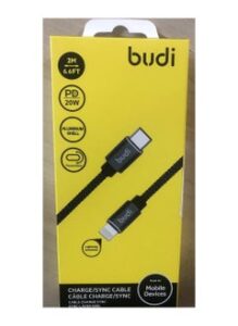 budi USB-C 20W 2 Metter Efficient and Reliable High-Speed Lightning Cable Power DC206TL