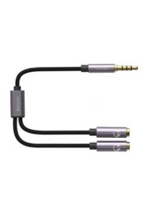 Yesido 3.5mm 4 Pole TRRS Male to 2 TRS 3 Pole Female Headset Splitter Audio Mic Y Adapter Cable YAU28