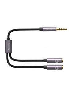 Yesido 3.5mm 4 Pole TRRS Male to 2 TRS 3 Pole Female Headset Splitter Audio Mic Y Adapter Cable YAU28
