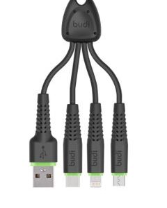 budi 3 in1 Charge Sync USB Cable Micro-USB, Type-C 150k for iPhone