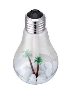 Gulfdealz Mini Bulb Shaped Humidifier With USB And LED Light Silver/Clear