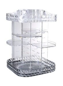 Beauenty 360-Degree Rotating Shelf Designed Makeup Organizing Box Clear