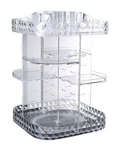 Beauenty 360-Degree Rotating Shelf Designed Makeup Organizing Box Clear