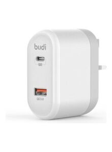 budi Dual Port Home Charger White