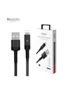 Yesido Yesido CA28 Auto Disconnect Breath LED Fast Charging for Lightning Cable 1.2 meter Black
