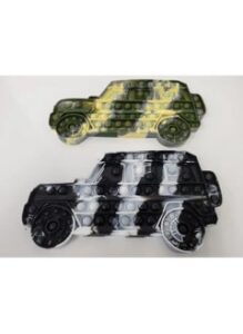EMZJ 2 Pieces Pop Toy Antistress Pop it Push It Pop Fidget Bubble Car Jeep Black
