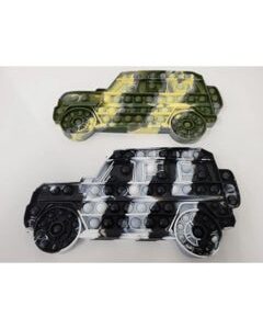 EMZJ 2 Pieces Pop Toy Antistress Pop it Push It Pop Fidget Bubble Car Jeep Black