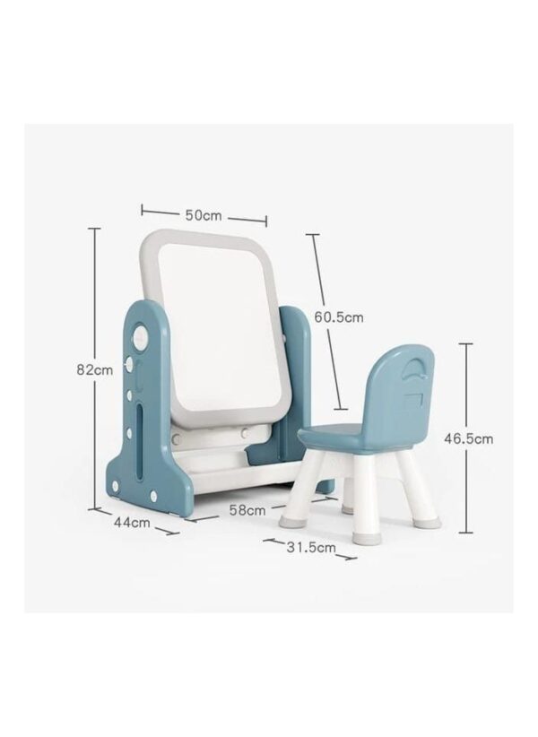 EMZJ Multifunctional 2 in 1 Kids Table or Adjustable Art Writing Board & 1 Chair - Image 3