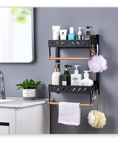 DARIYAH Japanese Stainless Steel Magnetic Suction Multifunction Large Hanger Bathroom Refrigerator Storage Rack J003