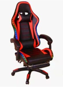 EMZJ RGB LED Gaming Chair Ergonomic Office Chair Racing Style High-Back Desktop PC Computer Gaming Chair Adjustable Height Swivel Chair with Footrest Headrest and Lumbar Support
