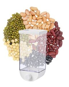 EMZJ 1.5L Wall Mounted Press Cereal Dispenser Kitchen Bulk Container Sealed Food Rice Grain Storage Box For Containers XQ-022