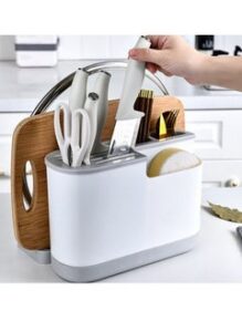 DARIYAH Multi Function Pot Cover Cutting Board Knife Block Storage Holder Box Kitchen Organizer XQ-025