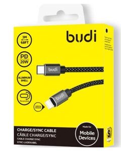 budi Budi USB-C 20W 3 Metter Efficient and Reliable High-Speed Lightning Cable Power Delivery for 13 Pro Max 13 Pro 13 12 Pro Max 12 Pro 12 Etc