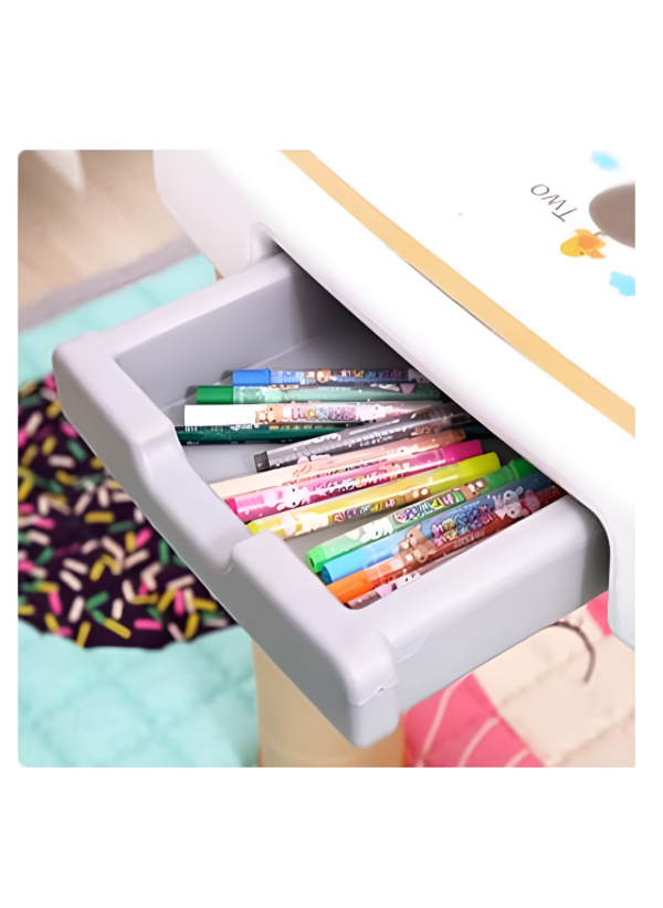 EMZJ Durable Plastic Children Learning Alphabet Letter Table desk and 2 Chair Set - Image 3