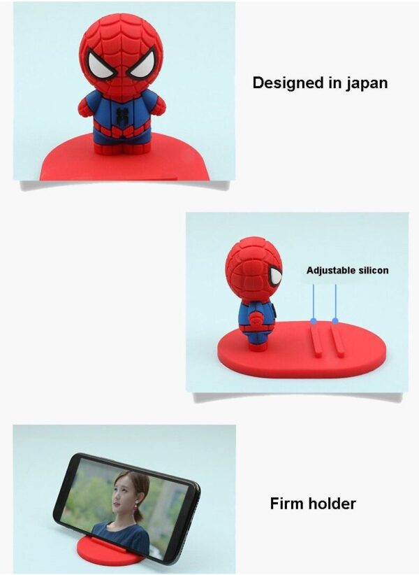 MARVEL Cartoon Spiderman Universal Desktop Table Mobile Phone Holder Stand For iPhone Samsung Xiaomi Huawei Red - Image 2